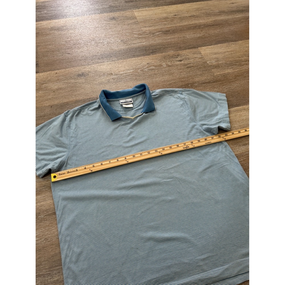 Outer Banks Reserve Blue Stripe Mercerized Cotton Polo Shirt Men's Large - Picture 5 of 7